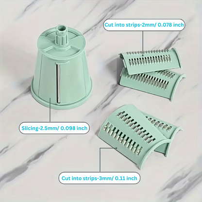 Jillani’s 5-in-1 Rotary Vegetable Slicer & Grater with Suction Base