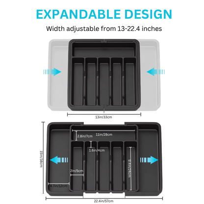 Jillani’s Expandable Cutlery Drawer Organiser – 8 Compartments, 33–57cm