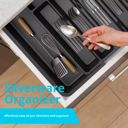 Jillani’s Expandable Cutlery Drawer Organiser – 8 Compartments, 33–57cm