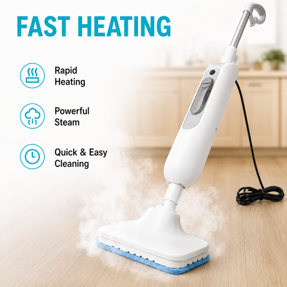 200W Fast-Heating Steam Mop with Removable Handheld Cleaner – 150ML Floor Steamer with 2 Washable Pads for Hardwood, Laminate, Tile, Glass & Grout