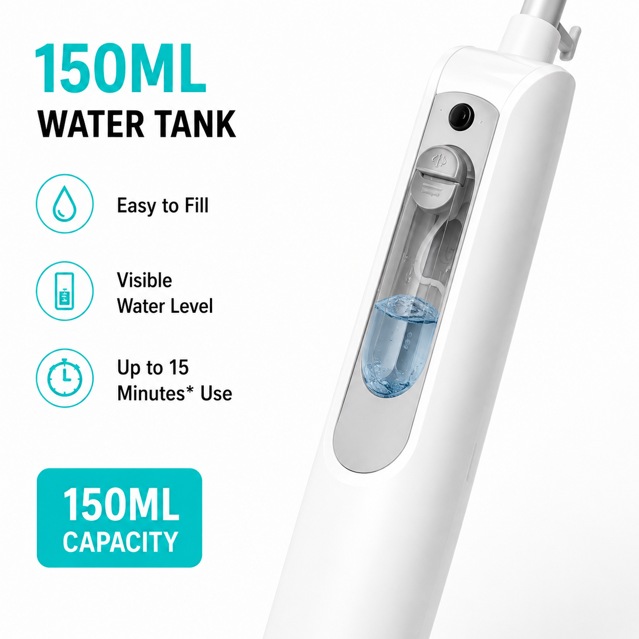 200W Fast-Heating Steam Mop with Removable Handheld Cleaner – 150ML Floor Steamer with 2 Washable Pads for Hardwood, Laminate, Tile, Glass & Grout