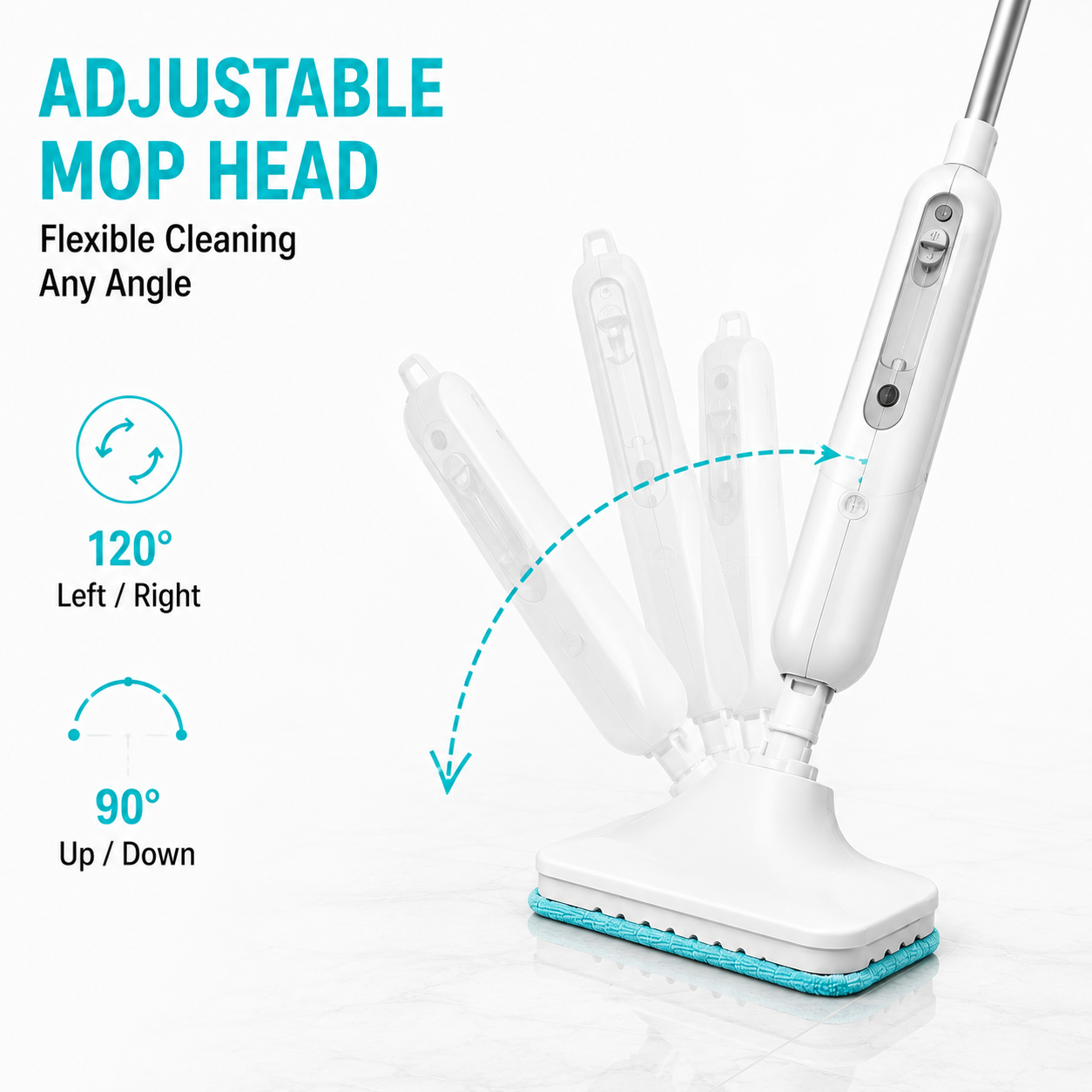 200W Fast-Heating Steam Mop with Removable Handheld Cleaner – 150ML Floor Steamer with 2 Washable Pads for Hardwood, Laminate, Tile, Glass & Grout