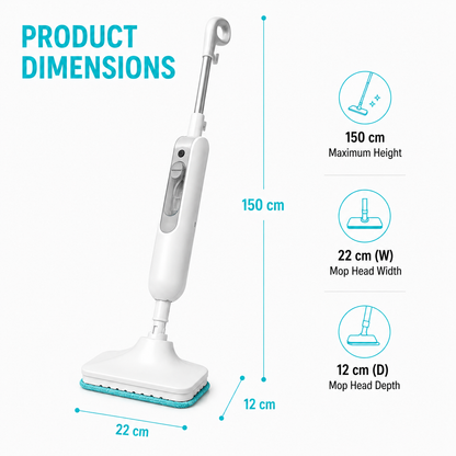 200W Fast-Heating Steam Mop with Removable Handheld Cleaner – 150ML Floor Steamer with 2 Washable Pads for Hardwood, Laminate, Tile, Glass & Grout