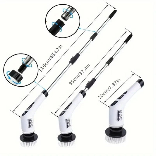 Electric rotating cleaning brush with extension handle