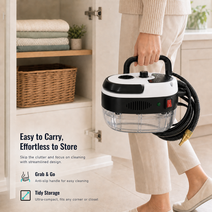 Jillani’s 2500W High-Pressure Steam Cleaner – 1000ml Tank, 6-Level Control & Multi-Surface Brush Kit