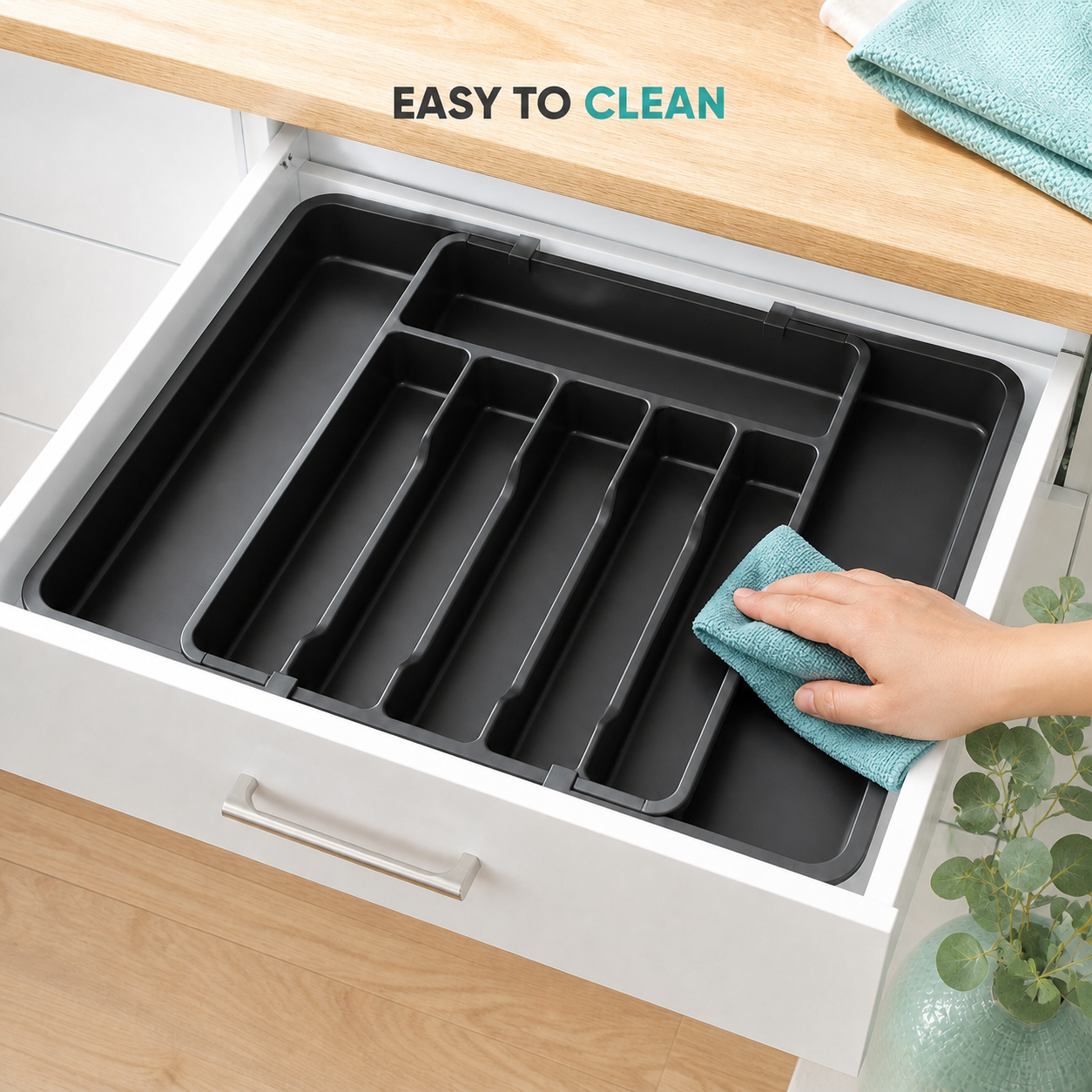 Jillani’s Expandable Cutlery Drawer Organiser – 8 Compartments, 33–57cm