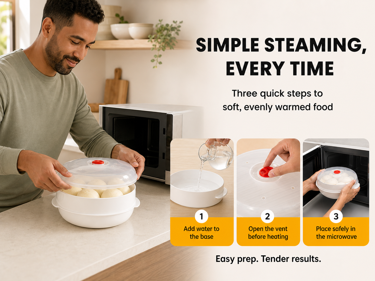 Simple Steaming in Three Easy Steps