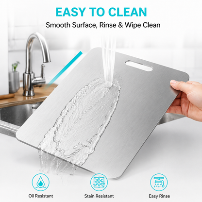 3-Piece Stainless Steel Cutting Board Set – Heavy-Duty Double-Sided Chopping Boards for Meat, Vegetables, Bread & Dough