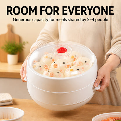 Microwave Vegetable & Bun Steamer – Healthy Steam Cooking in Minutes