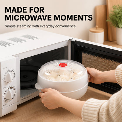 Microwave Vegetable & Bun Steamer – Healthy Steam Cooking in Minutes
