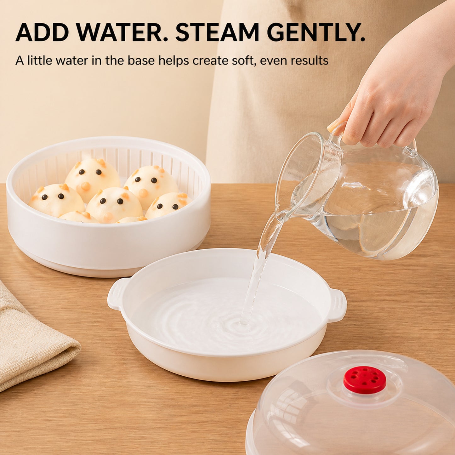 Microwave Vegetable & Bun Steamer – Healthy Steam Cooking in Minutes