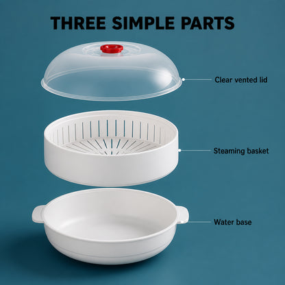 Microwave Vegetable & Bun Steamer – Healthy Steam Cooking in Minutes