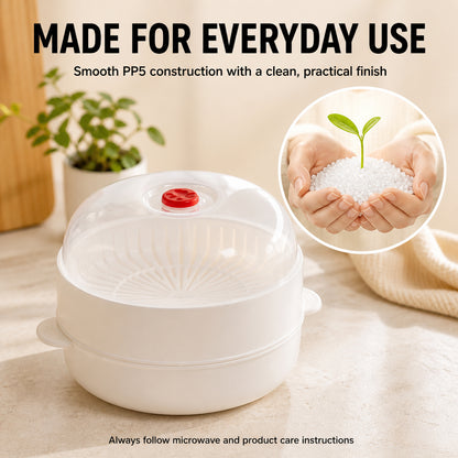 Microwave Vegetable & Bun Steamer – Healthy Steam Cooking in Minutes