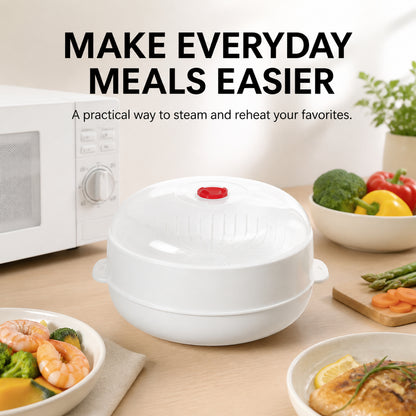 Microwave Vegetable & Bun Steamer – Healthy Steam Cooking in Minutes