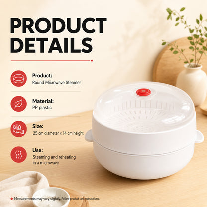 Microwave Vegetable & Bun Steamer – Healthy Steam Cooking in Minutes
