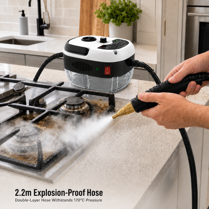Jillani’s 2500W High-Pressure Steam Cleaner – 1000ml Tank, 6-Level Control & Multi-Surface Brush Kit