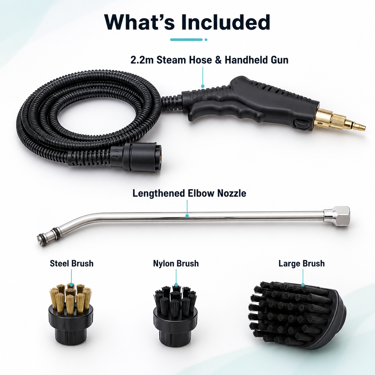 Jillani’s 2500W High-Pressure Steam Cleaner – 1000ml Tank, 6-Level Control & Multi-Surface Brush Kit